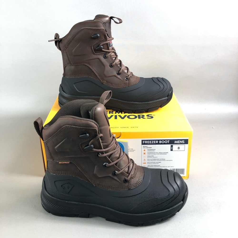 Herman Survivors Men's Freezer Boot in Brown and Black Size 8